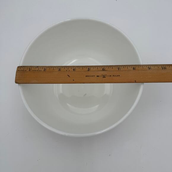 Vintage White Milk Glass Ribbed White Mixing Bowl 8.5" Hamilton Beach - Picture 5 of 6